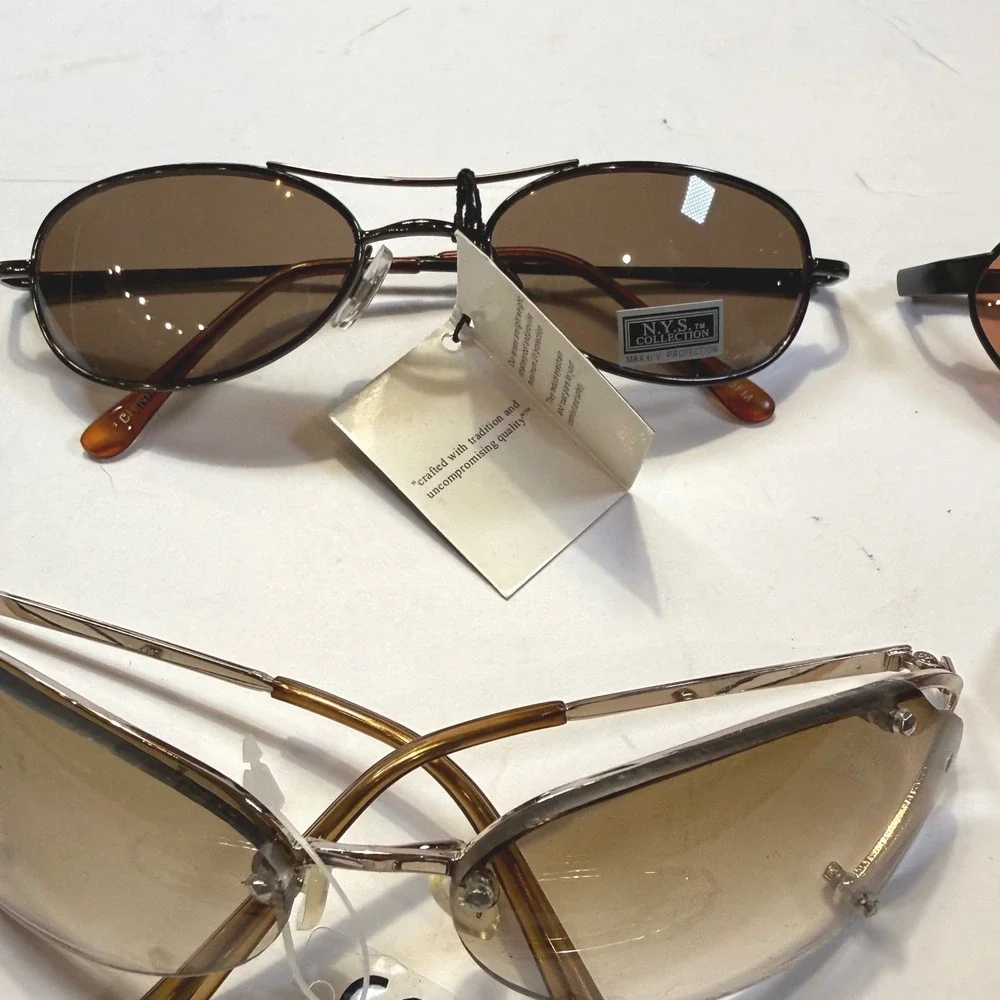 Vintage Y2K Sunglasses Lot 5 Pairs NYS Collection UV400 Aviator Oval Shield NEW